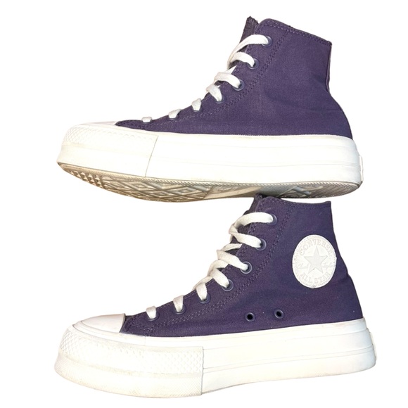 Converse CTAS Hi Lift Jacquard Camo Dark Raisin Platform Sneakers Size 7.5